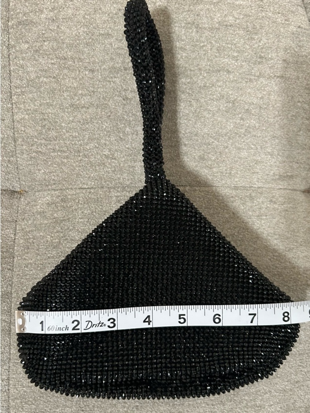 Jessica McClintock Black Beaded Mesh Evening Wristlet - Picture 7 of 8
